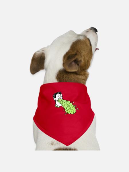 vomit vomit sick sick vomit ek - Dog Bandana - red - Front
