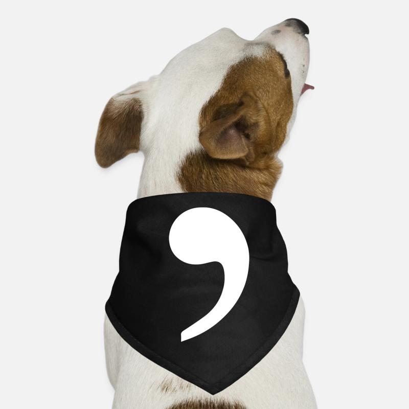 weißes Komma Trend Geschenkidee Interpunktion Hunde-Bandana