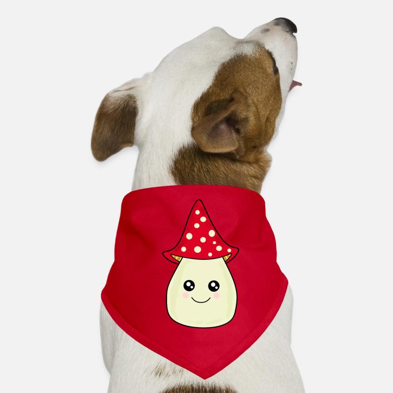 Kawaii Mushroom Toadstool cute red with face Dog Bandana