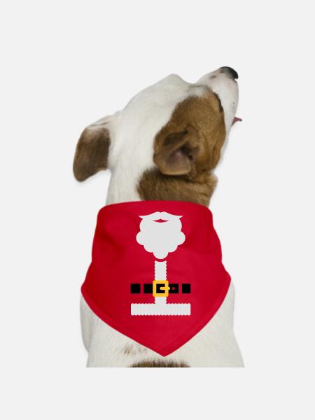 Santa suit and beard - Dog Bandana - red - Front