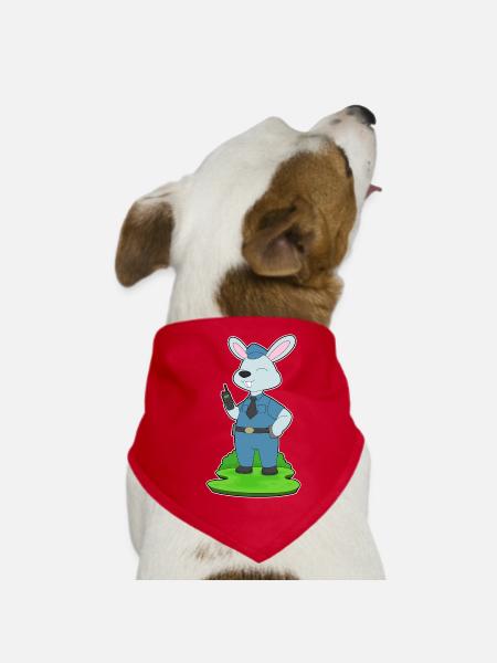 Policier Bunny Police du Micro - Bandana pour chien - rouge - Devant