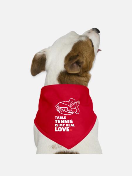 I love table tennis - Dog Bandana - red - Front