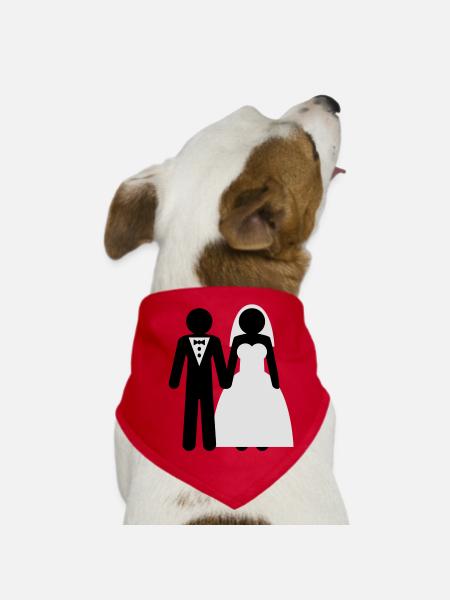 wedding_couple - Hunde-Bandana - Rot - Vorne