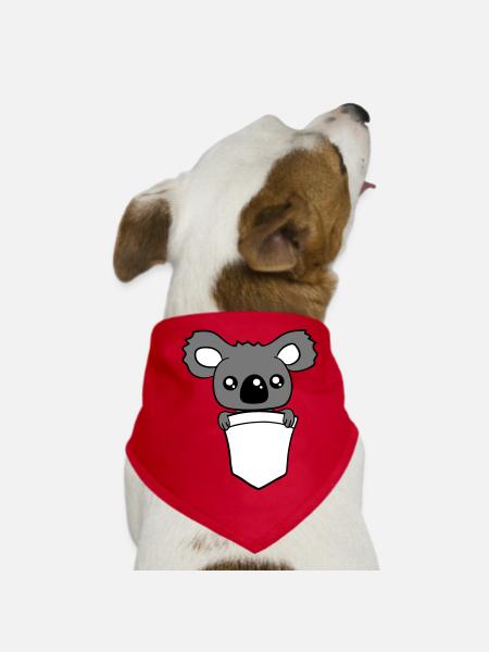 koala baer cute cute little baby child boy b - Dog Bandana - red - Front
