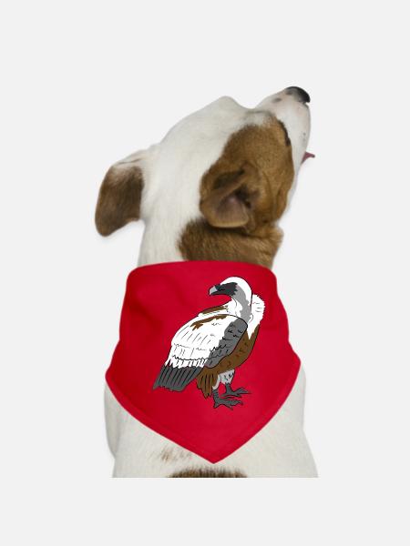 Eindrucksvoller Geier im Naturstil - Hunde-Bandana - Rot - Vorne