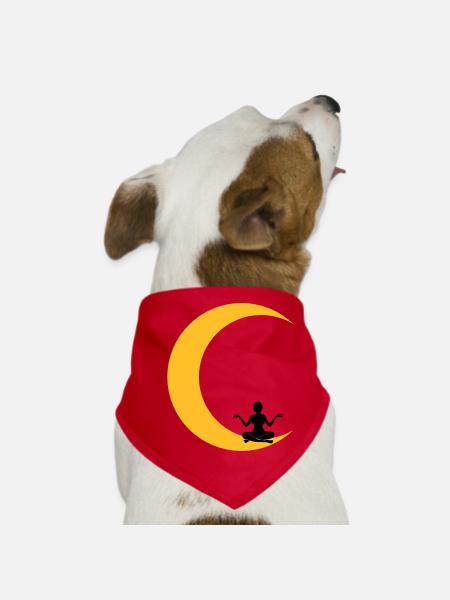 meditieren mond yoga beten fitness frau liebe sich - Hunde-Bandana - Rot - Vorne