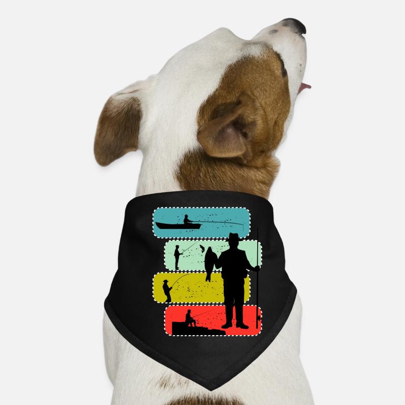 Pêcheur bateau de pêche canne à poisson brochet sandre perche Bandana pour chien