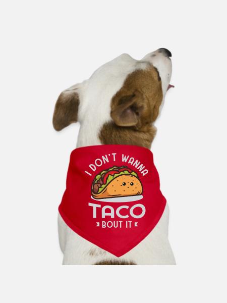 Taco Tacos Apperal - Dog Bandana - red - Front
