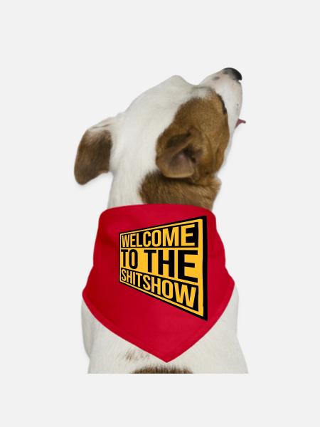 Schild Welcome Shitshow - Hunde-Bandana - Rot - Vorne