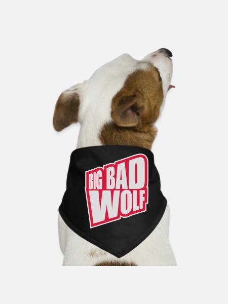 big bad wolf quote - Dog Bandana - black - Front
