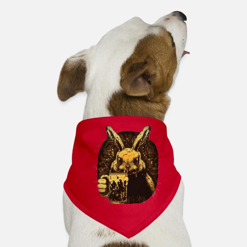 Cute rabbit and beer lover Dog Bandana
