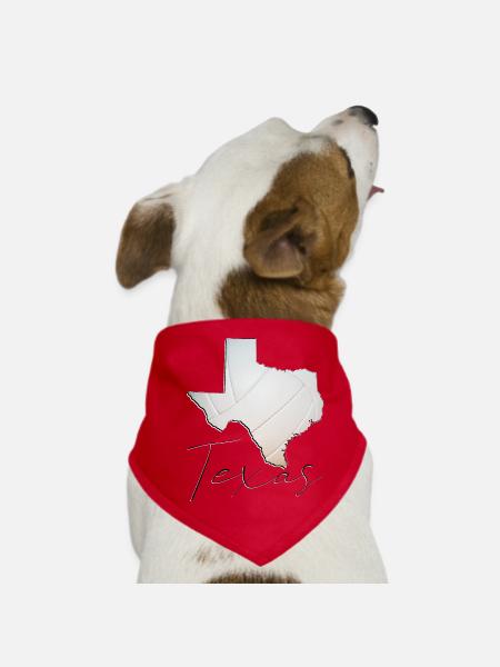 Echter Volleyball in der Texas State Landkarte TX - Hunde-Bandana - Rot - Vorne