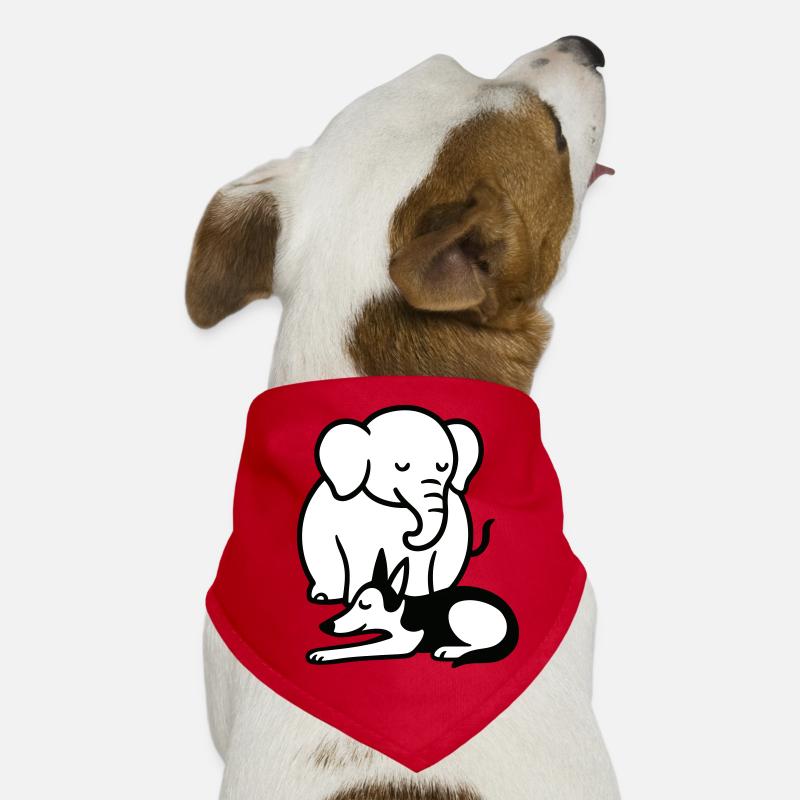 Éléphant et chien dormant Bandana pour chien