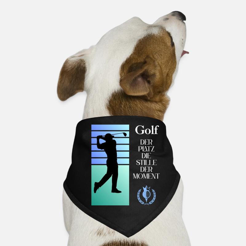 Silhouette de golf Le silence dans l’instant Bandana pour chien