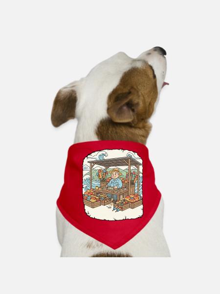 Fireworks Pyro Rockets - Dog Bandana - red - Front
