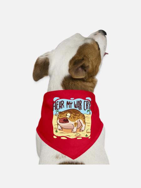War cry of an angry desert frog - Dog Bandana - red - Front