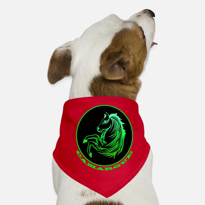 Cheval de Camargue vert fluo Bandana pour chien