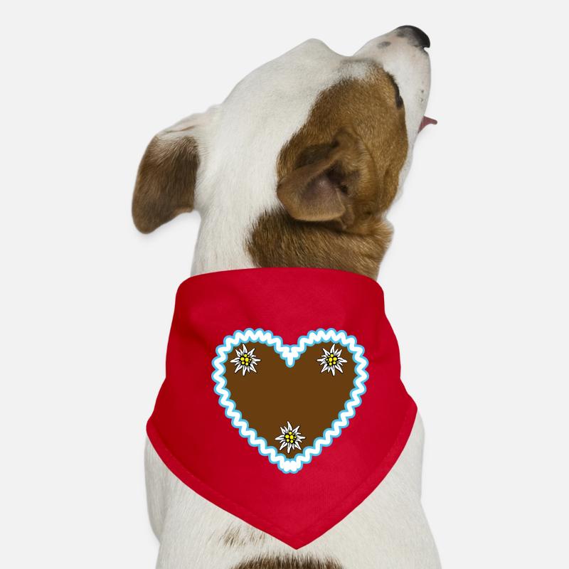 07 Lebkuchenherz Edelweiss Dein Text Wunschtext Hunde-Bandana