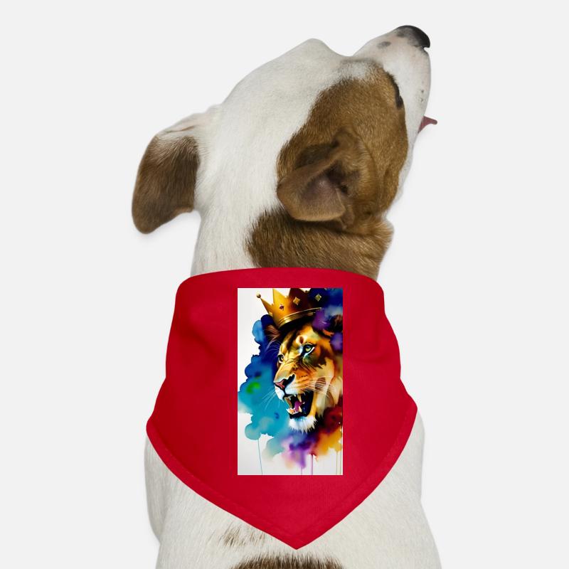 Crowned Lion Watercolour Dog Bandana