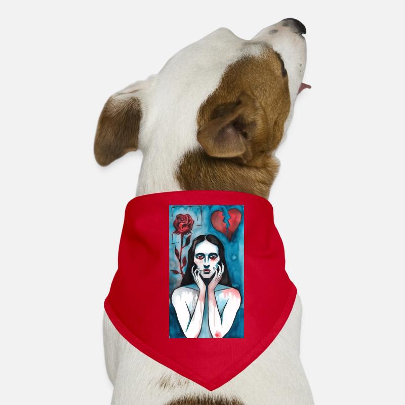 Gebrochene Liebe, trauernde dame Hunde-Bandana