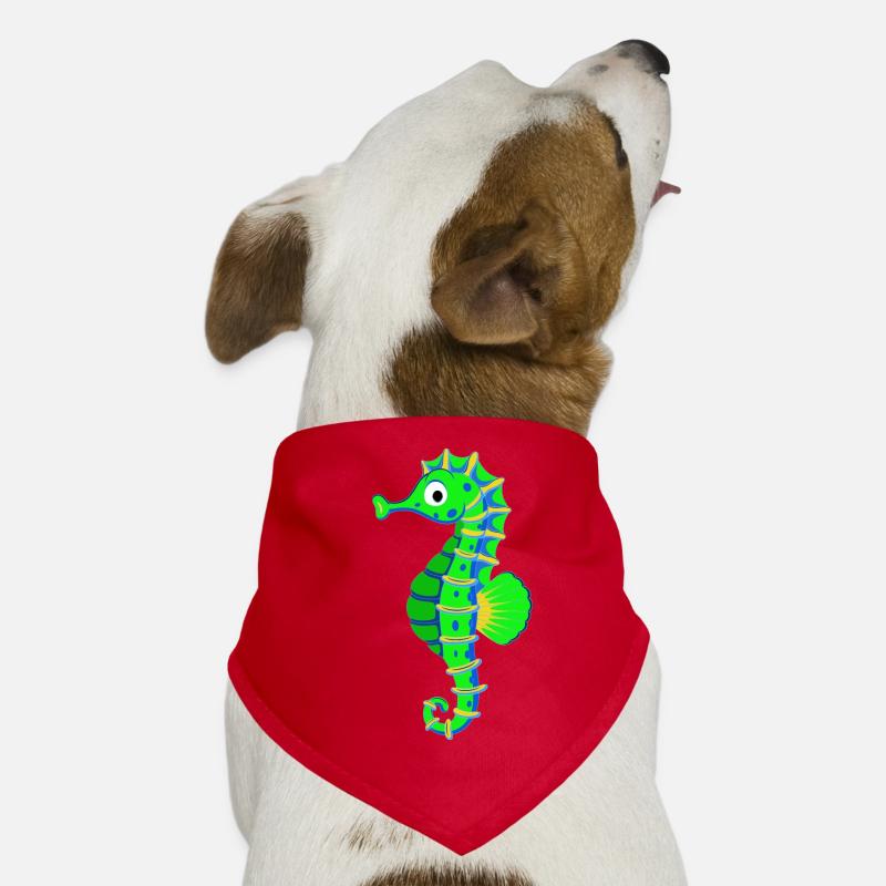 Buntes Seepferdchen Meeresbewohner Meerestier Riff Hunde-Bandana