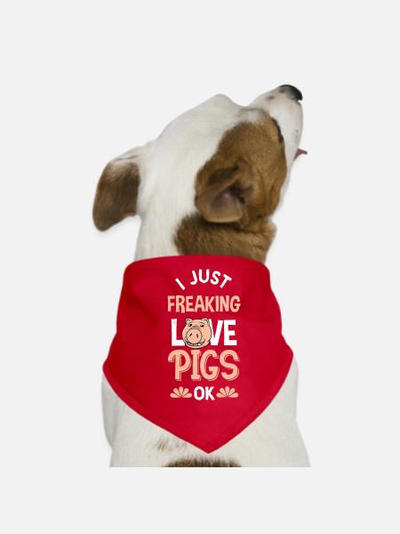 Schwein Schweinchen Schweine Hausschwein - Hunde-Bandana - Rot - Vorne