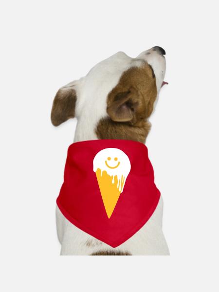 happy ice cream - Hunde-Bandana - Rot - Vorne