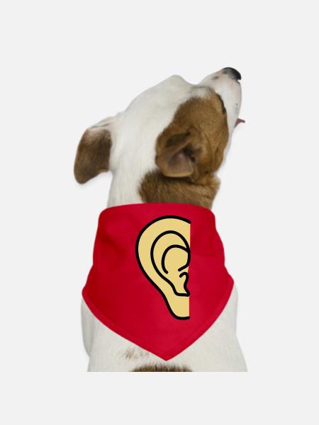 ear - Dog Bandana - red - Front