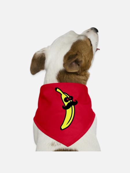 Sir Mustache Banana - Hunde-Bandana - Rot - Vorne