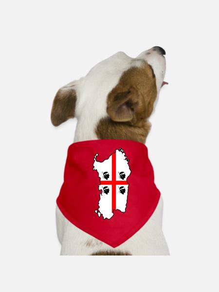Sardaigne - Bandana pour chien - rouge - Devant