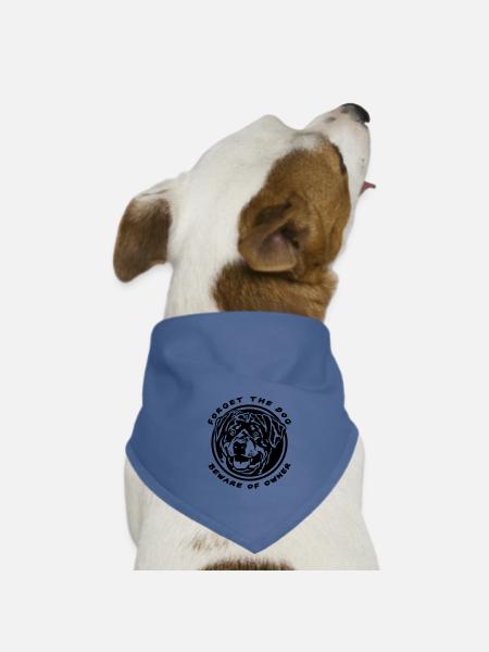 Oubliez le chien méfiez-vous du propriétaire Rottweiler - Bandana pour chien - rouge - Devant