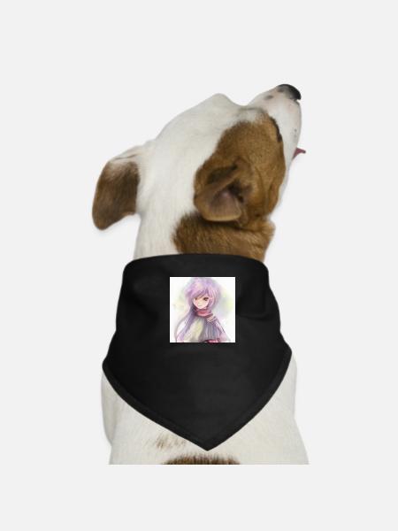 Anime - Hunde-Bandana - Schwarz - Vorne