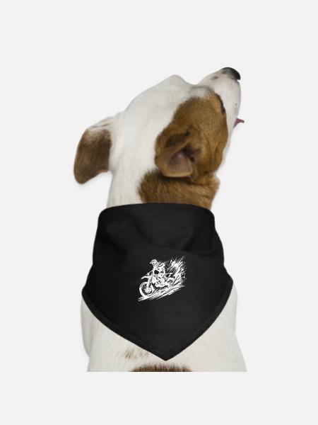 Heisse dreckige Gelände Maschine Hobby Motorsport - Hunde-Bandana - Schwarz - Vorne