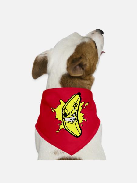 Angry banana - Hunde-Bandana - Rot - Vorne
