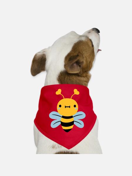 nette kleine biene hornisse wespe - Hunde-Bandana - Rot - Vorne