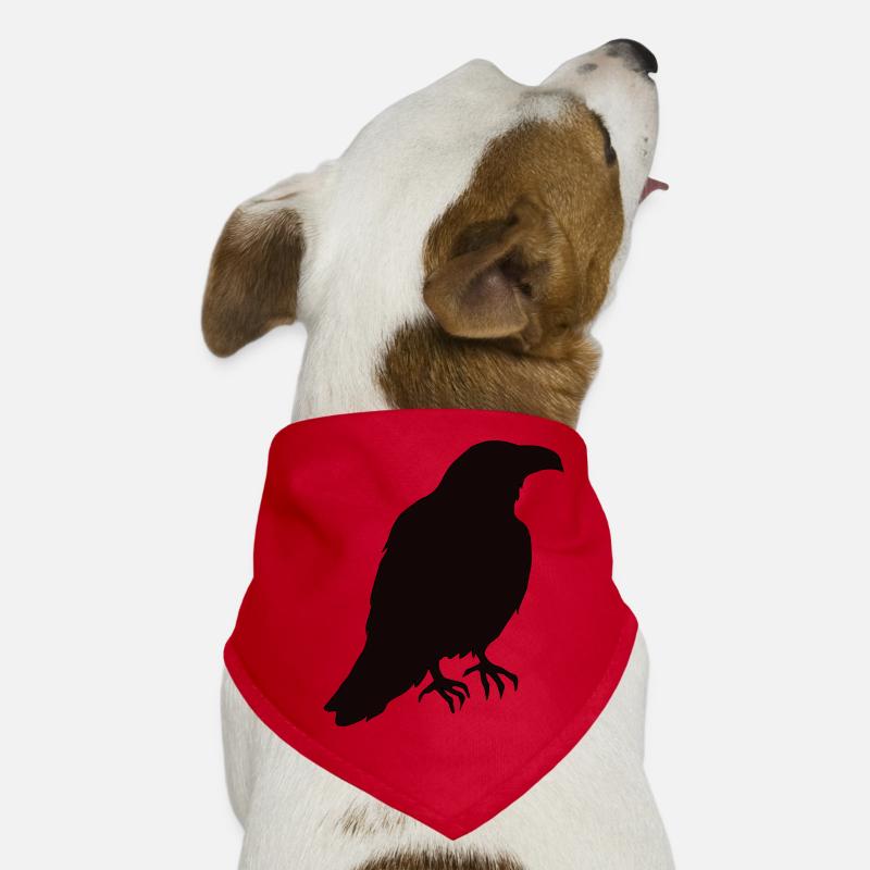 A raven sits in the profile Dog Bandana