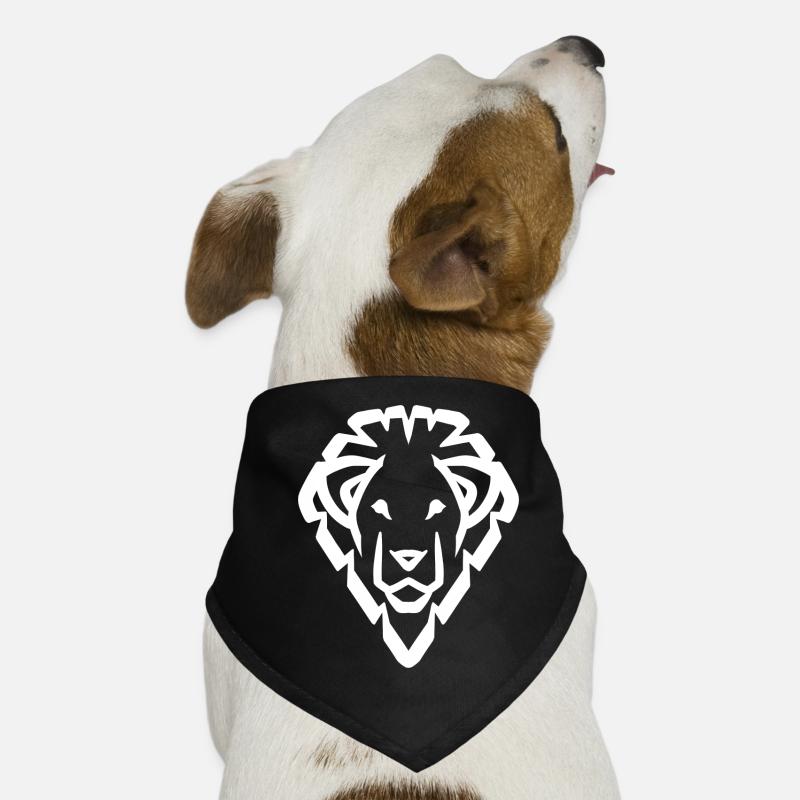 Lion's head symbol white Dog Bandana