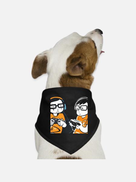 Gaming Nerds Streber - Hunde-Bandana - Schwarz - Vorne