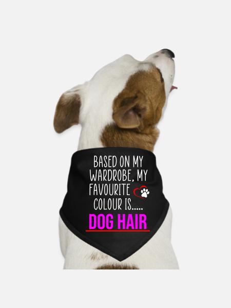 Lustiges Hundehaar-Zitat - Hunde-Bandana - Schwarz - Vorne