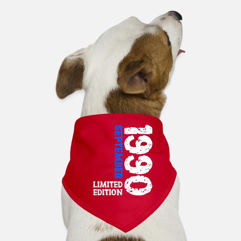 1990 Septembre Édition Limitée 33e Décoration Anniversaire Bandana pour chien