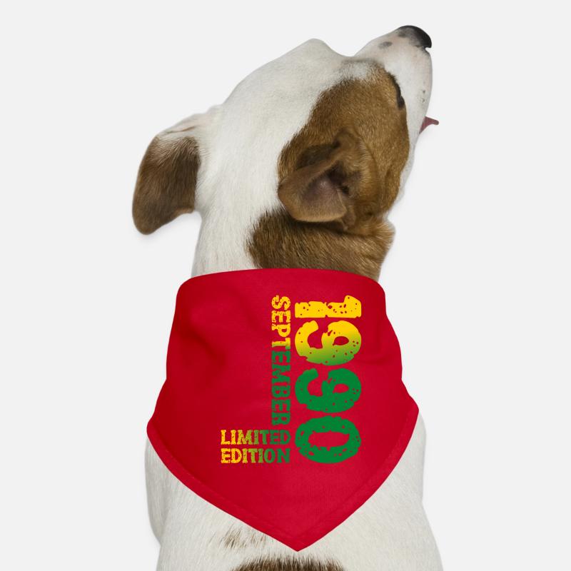 1990 Septembre Édition Limitée 33e Décoration Anniversaire Bandana pour chien
