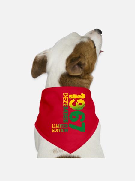 1967 December Limited Edition 56th Birthday Decoration - Dog Bandana - red - Front