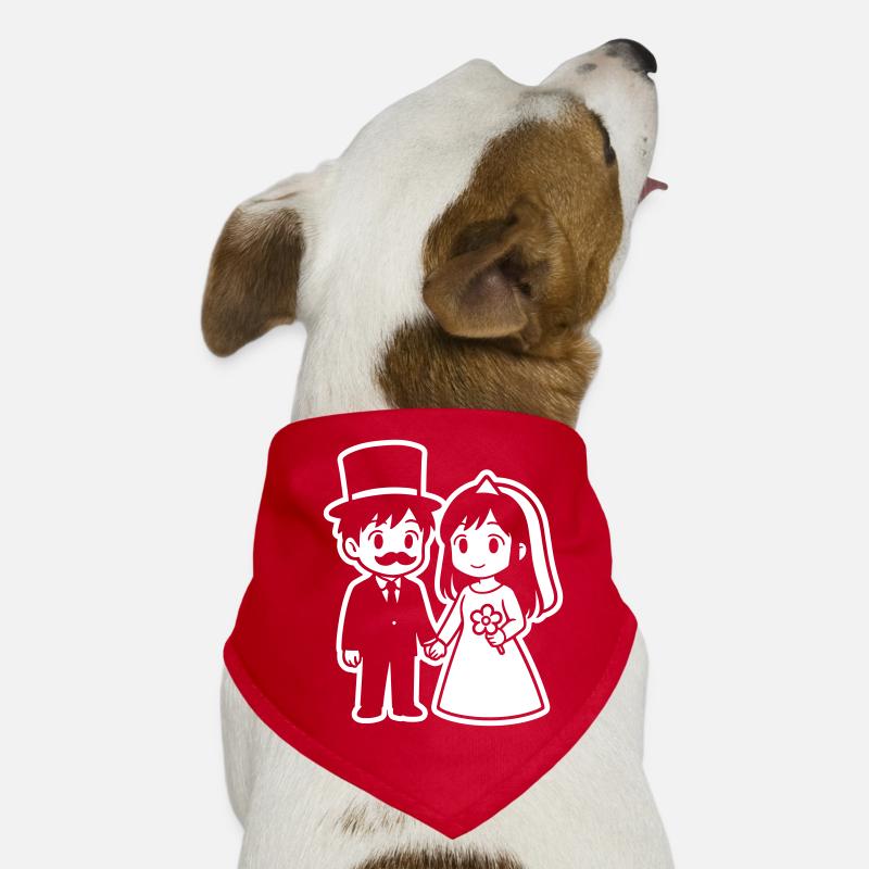 Brautpaar Ehepaar Anime Hunde-Bandana