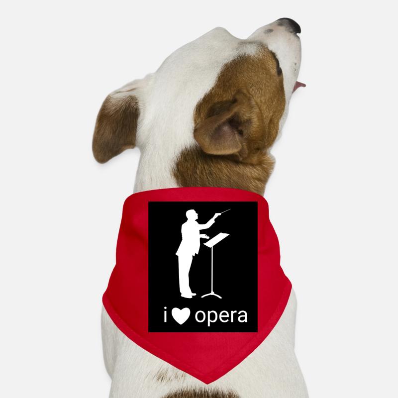 Ich liebe Operndesign in Schwarz Hunde-Bandana