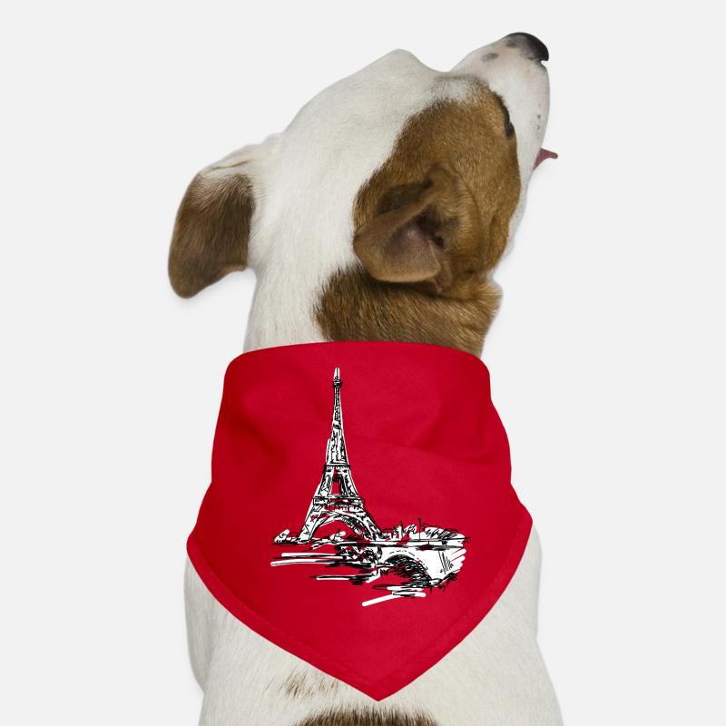 Skyline parisienne : Tour Eiffel louche Bandana pour chien