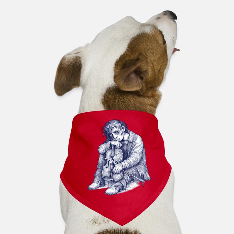 Melancholic Violin Sketch Dog Bandana