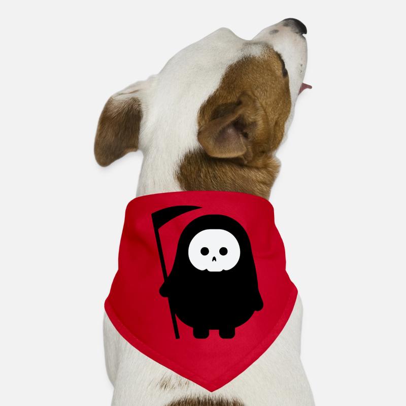 Minimal Skull Icon on Black Background Dog Bandana