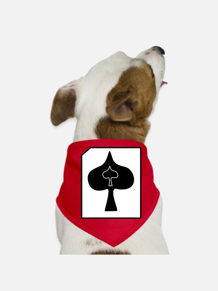 Stilisierte_Spielkarte_Pik - Hunde-Bandana - Rot - Vorne