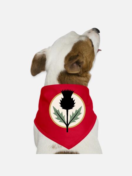 Vêtements de ville botaniques Geometric Thistle - Bandana pour chien - rouge - Devant