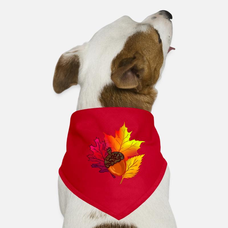 Fall foliage leaves forest acorn Dog Bandana